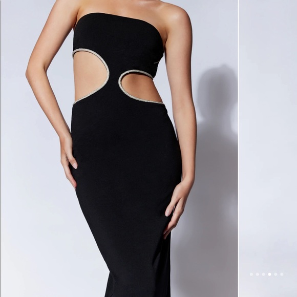 Meshki Strapless Cut Out Maxi Dress in Black size small - Picture 4 of 5